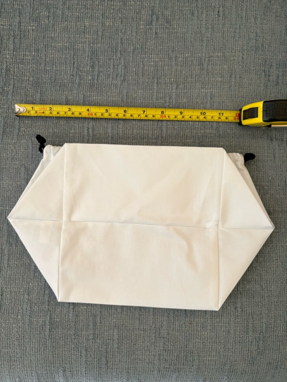 CHANEL White Drawstring Dust Bag with Black Logo - Picture 3 of 4
